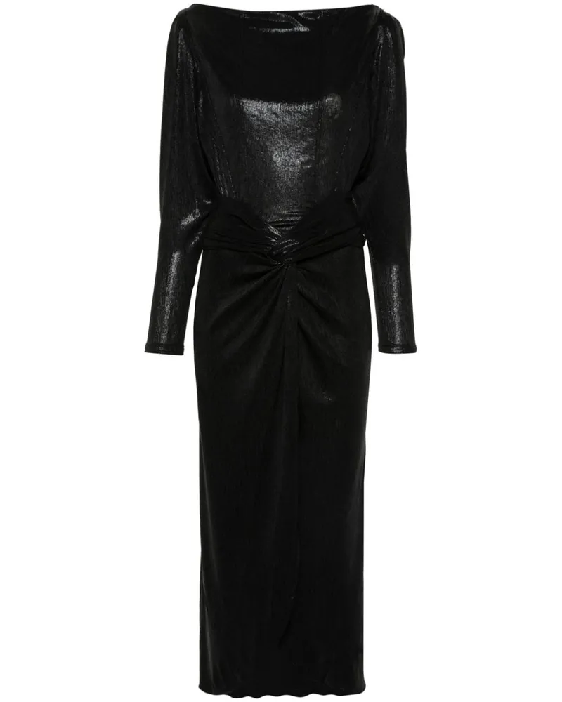 IRO Oceanna Midikleid - Schwarz Schwarz