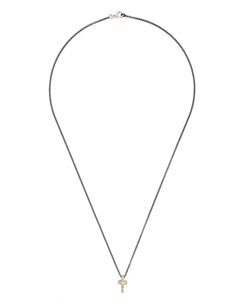 Rosa Maria 12kt Goldhalskette mit Diamantanhänger - Silber Silber