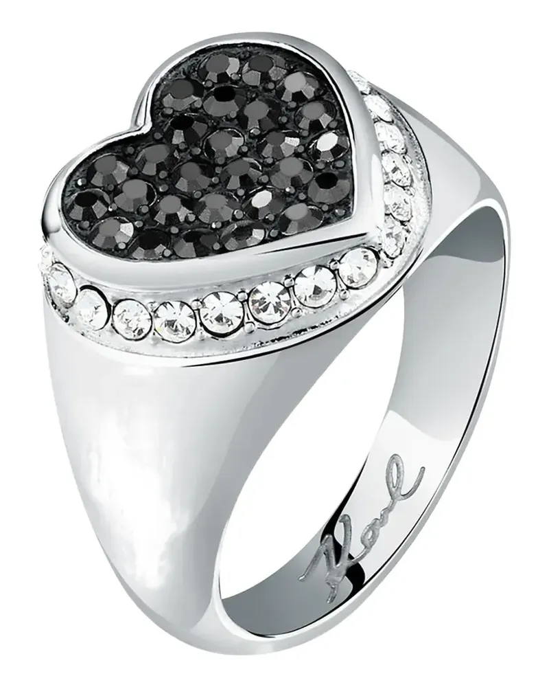 Karl Lagerfeld crystal-embellished heart ring - Silber Silber