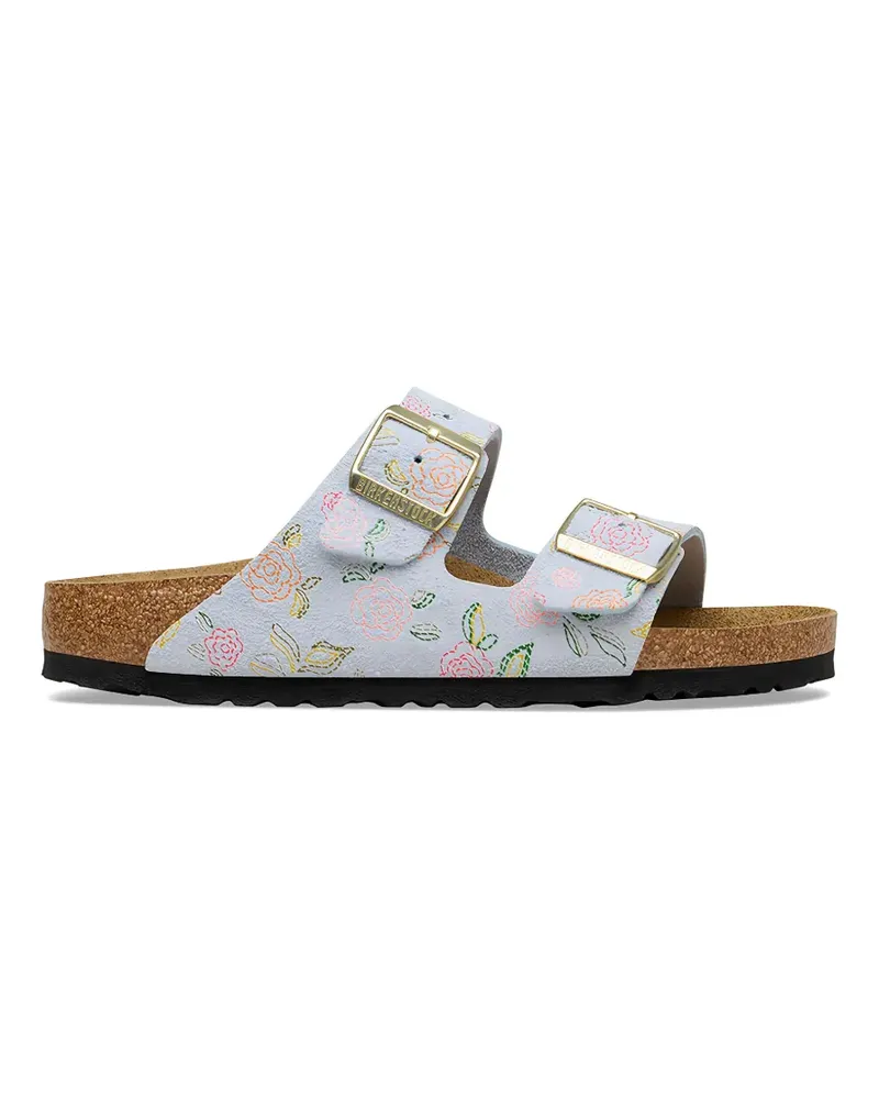 Birkenstock Arizona floral-print suede sandals - Blau Blau