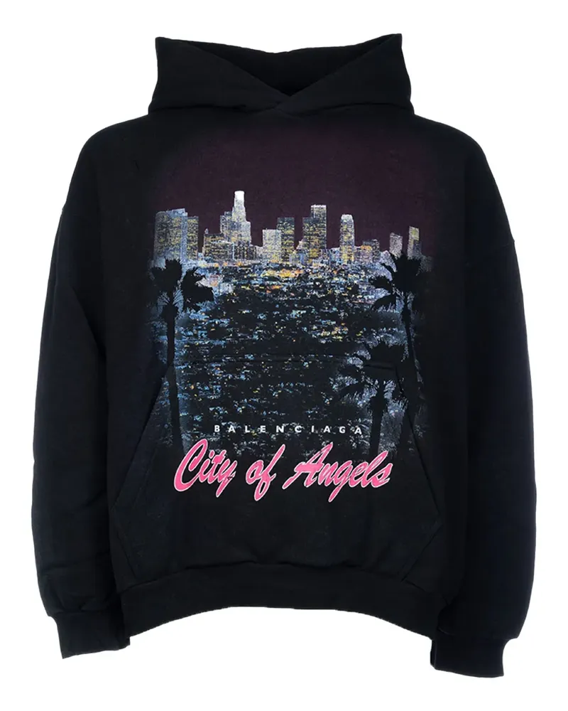 Balenciaga Hoodie mit grafischem Print - Schwarz Schwarz