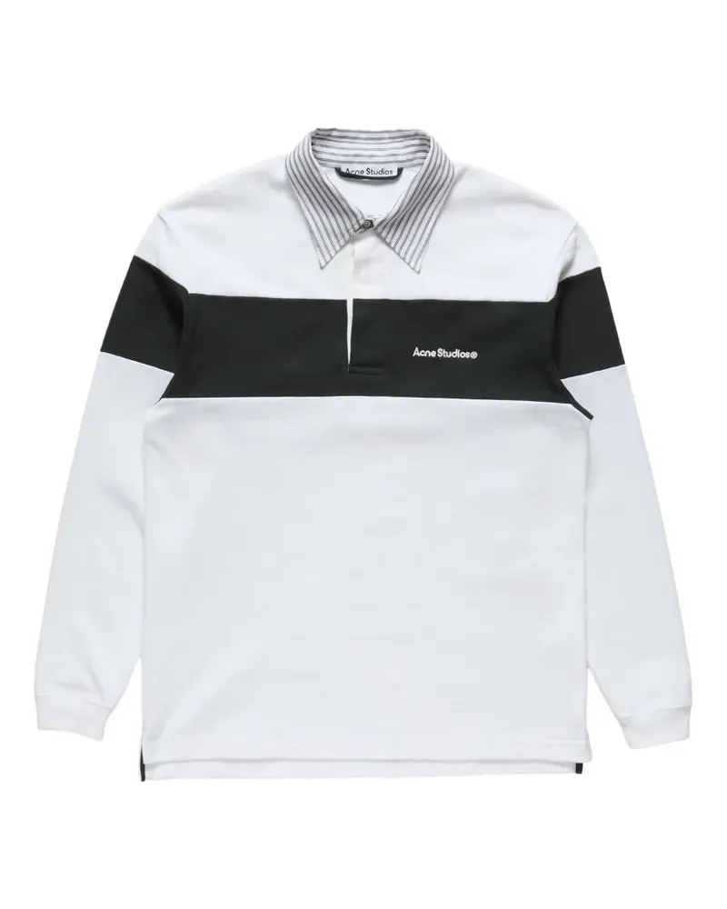 Acne Studios striped polo sweatshirt - Weiß Weiß