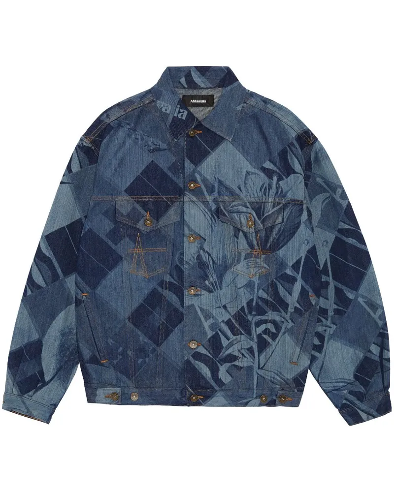 AHLUWALIA Signature Jeansjacke - Blau Blau