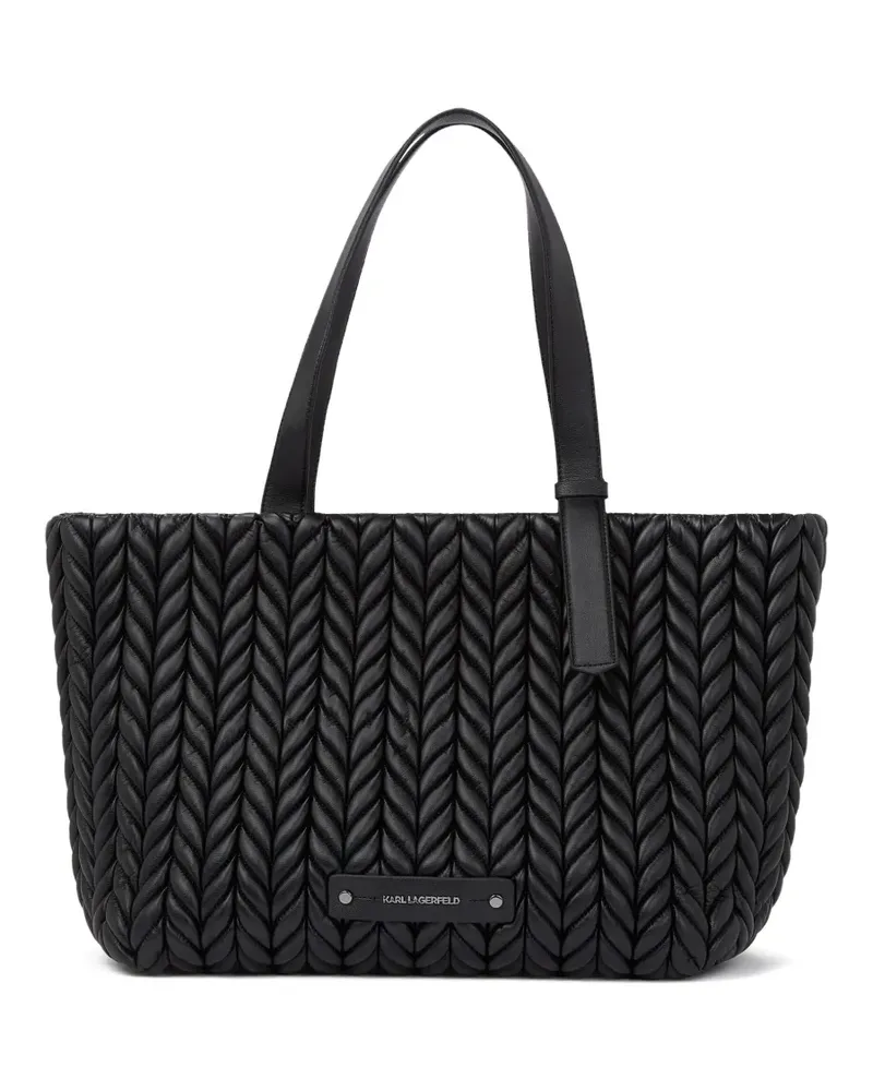 Karl Lagerfeld Große K/Weave Tote Bag - Schwarz Schwarz