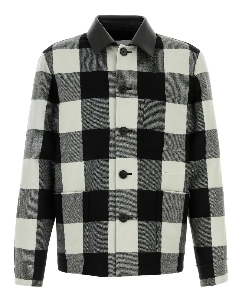 Givenchy checked leather-collar jacket - Schwarz Schwarz