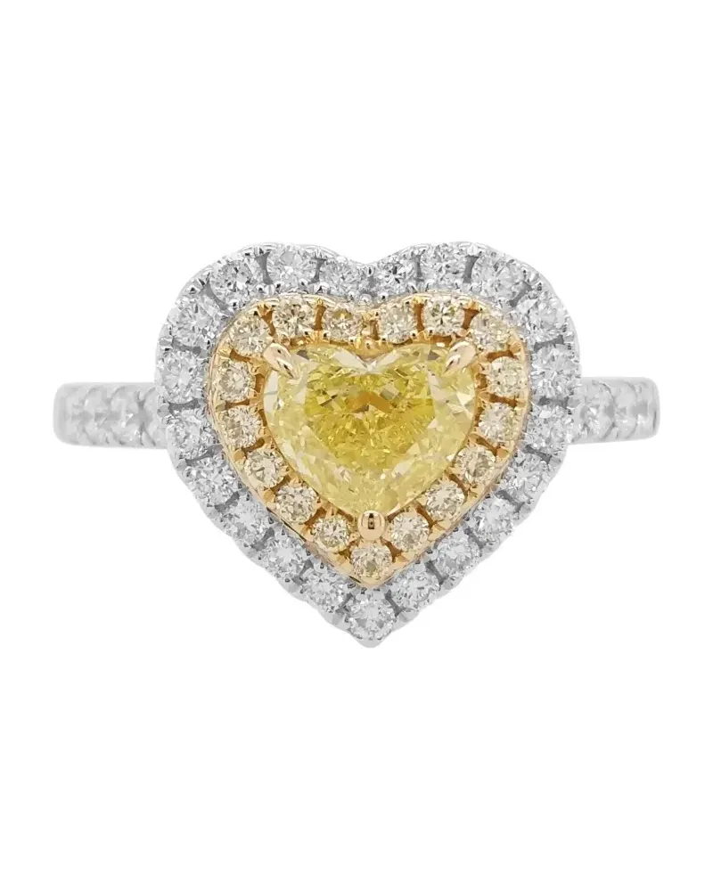 HYT Jewelry 18kt Weißgoldring mit Diamanten - Gelb Gelb