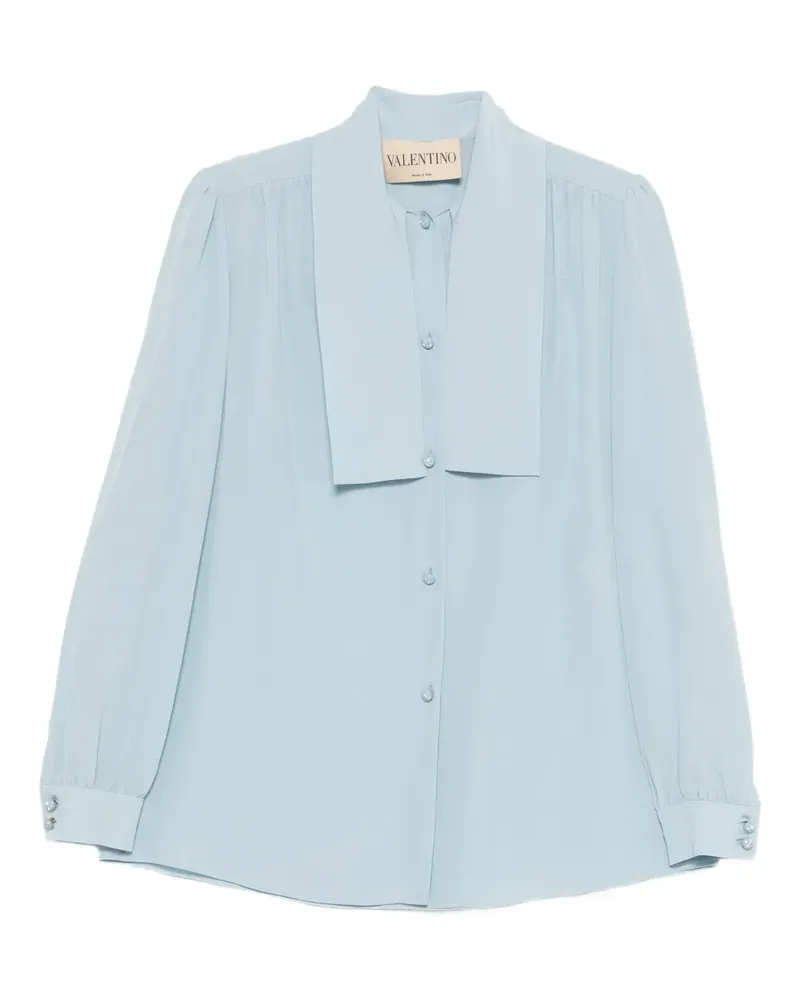 Valentino Garavani tie-collar buttoned shirt - Blau Blau