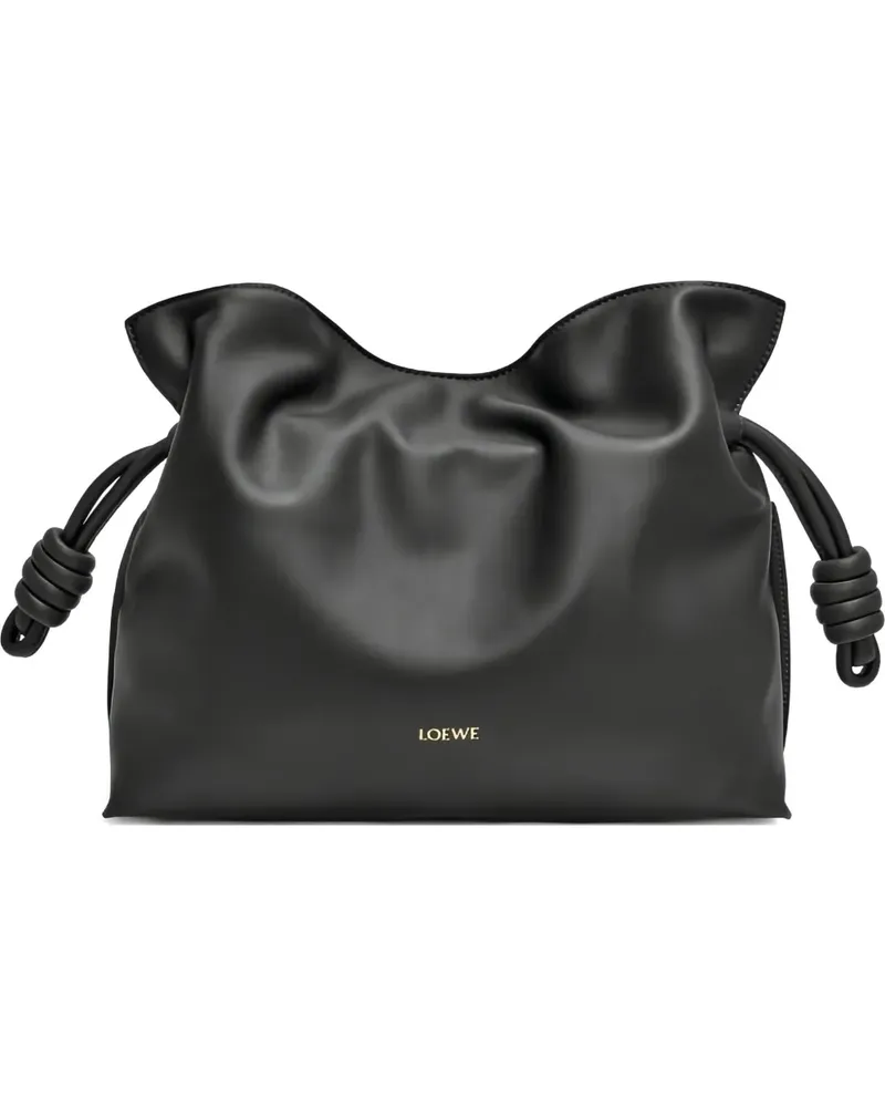Loewe Mittelgroße Flamenco Clutch mit Knoten - Schwarz Schwarz