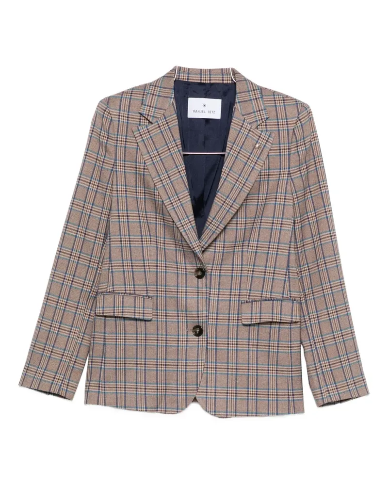Manuel Ritz check-print blazer - Braun Braun