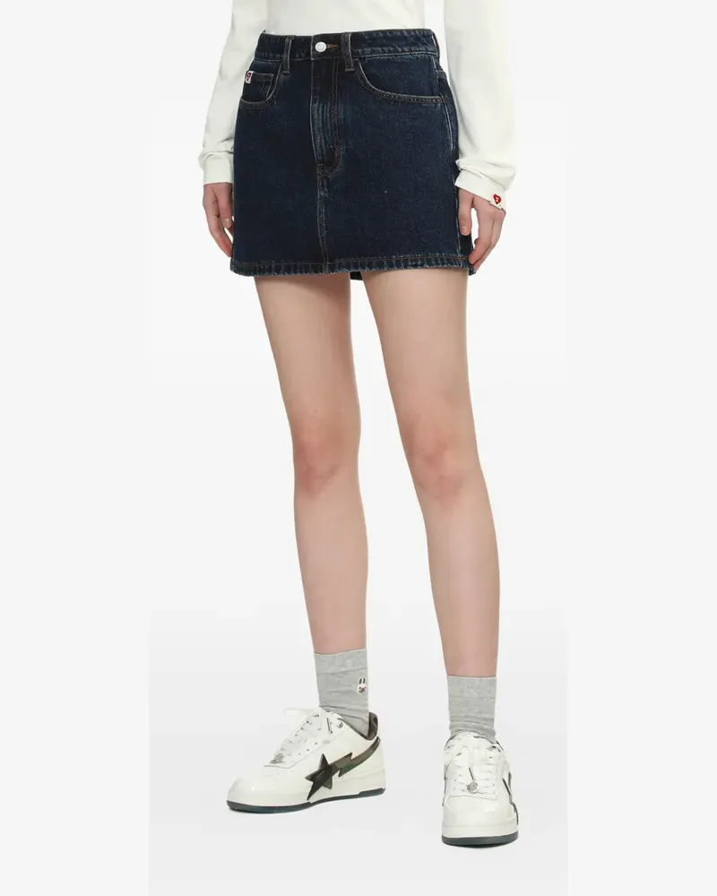 BAPE Minirock mit Herzmotiv - Blau Blau