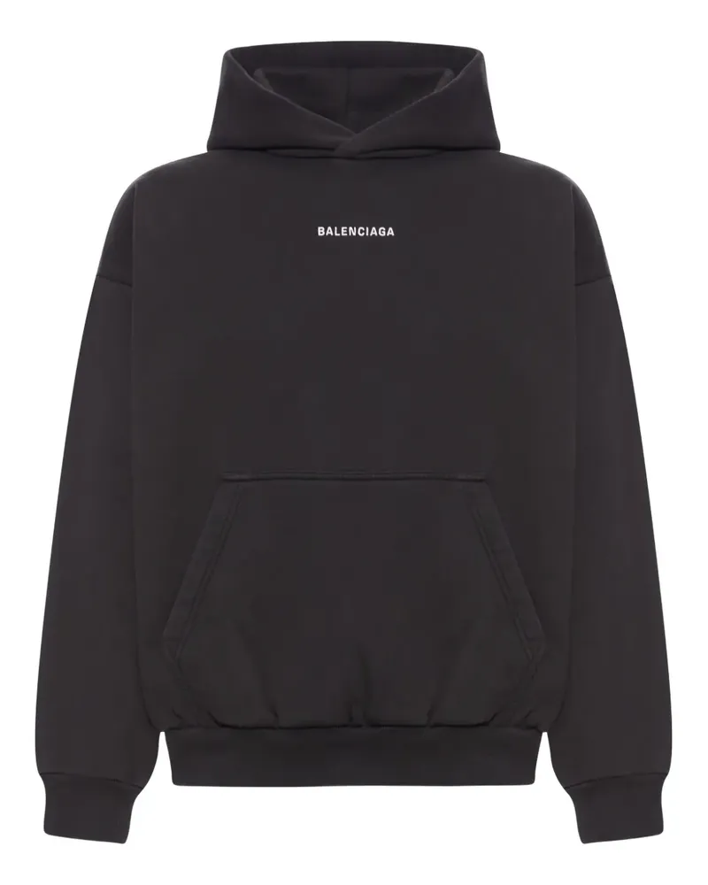Balenciaga Hoodie mit Logo-Print - Schwarz Schwarz