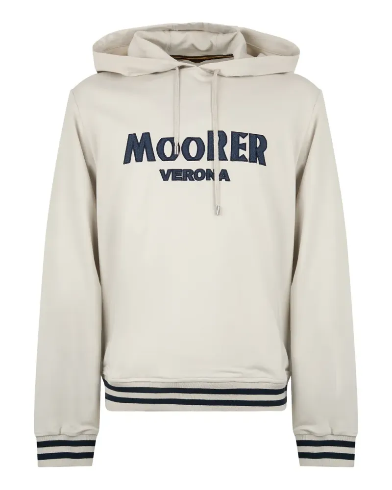 MOORER Hoodie mit Logo-Print - Nude Nude