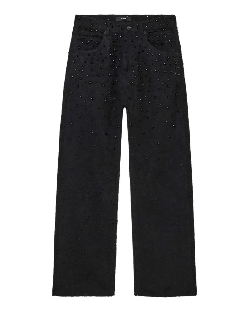 PURPLE BRAND Strukturierte Jeans mit Perlen - Schwarz Schwarz