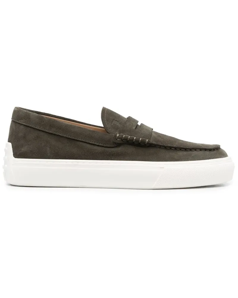 TOD'S Gommino Penny-Loafer aus Wildleder - Grün Grün