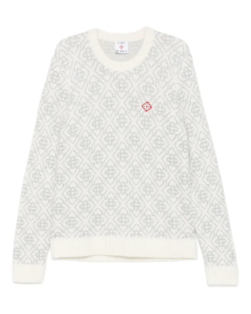 Casablanca Paris Pullover mit Logo-Muster - Weiß Weiß