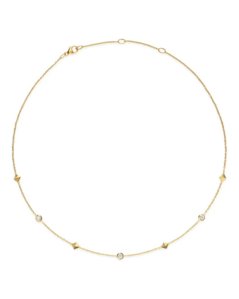 David Yurman 18kt Renaissance Station Gelbgoldhalskette mit Diamanten (4,6mm Gold