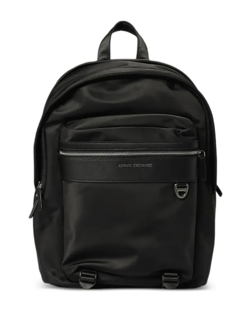Emporio Armani logo-lettering backpack - Schwarz Schwarz
