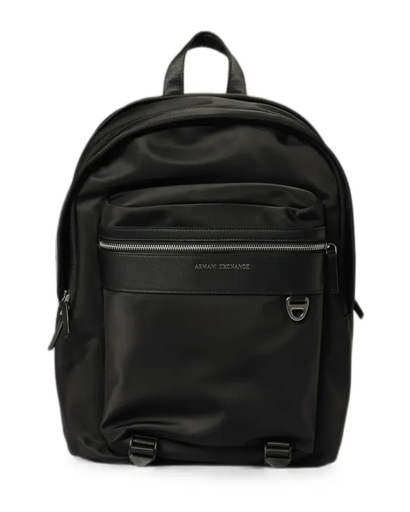 Emporio Armani logo-lettering backpack - Schwarz Schwarz