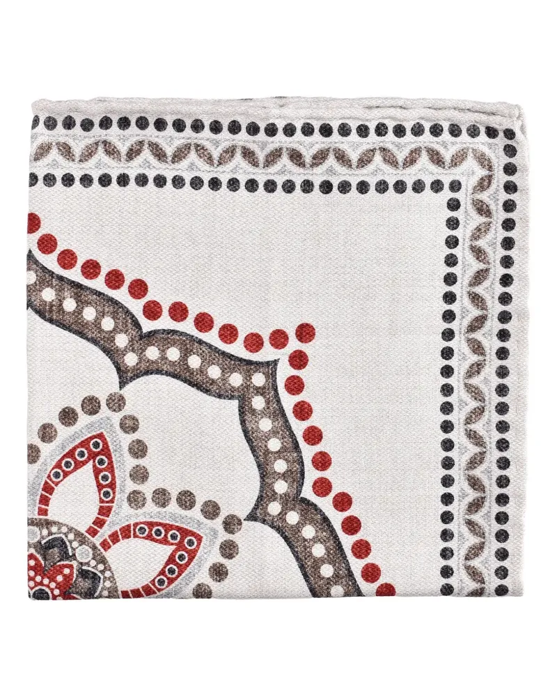 Brunello Cucinelli Einstecktuch mit Mandala-Muster - Nude Nude