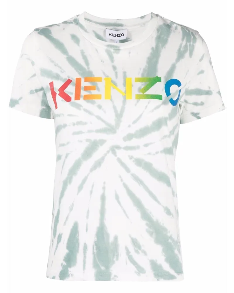 Kenzo T-Shirt mit Batikmuster Grün