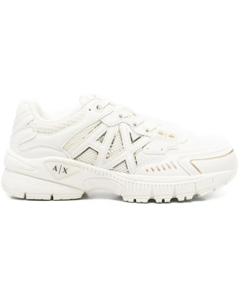 Armani Exchange logo panelled low-top sneakers - Weiß Weiß