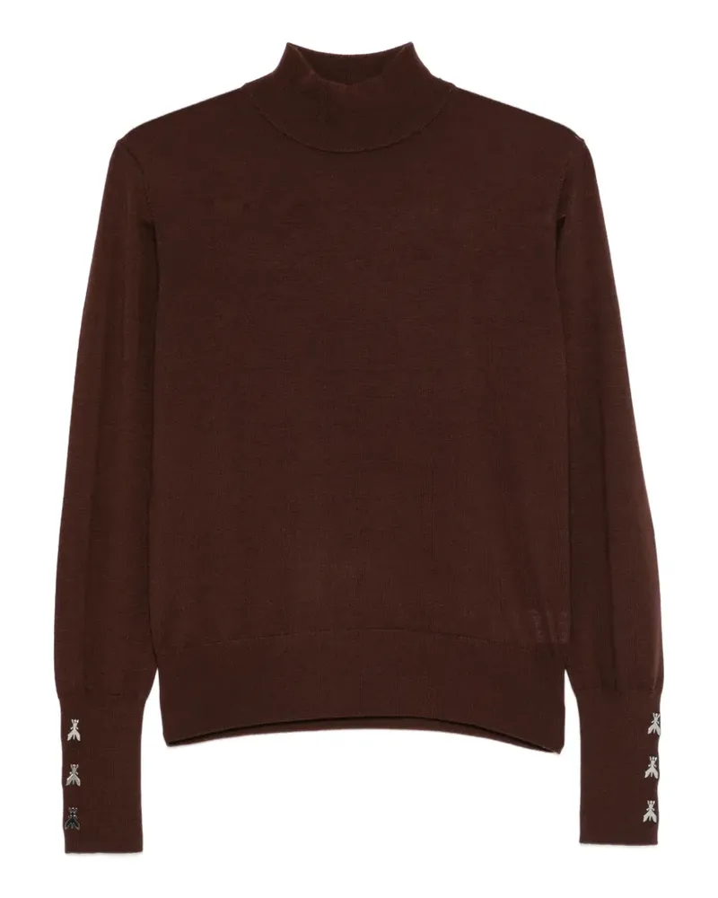 Patrizia Pepe embellished turtleneck knit - Braun Braun