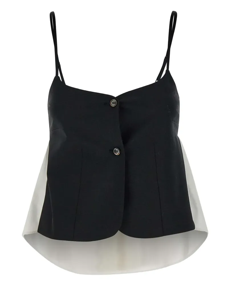 The Garment Zweifarbiges Top - Schwarz Schwarz
