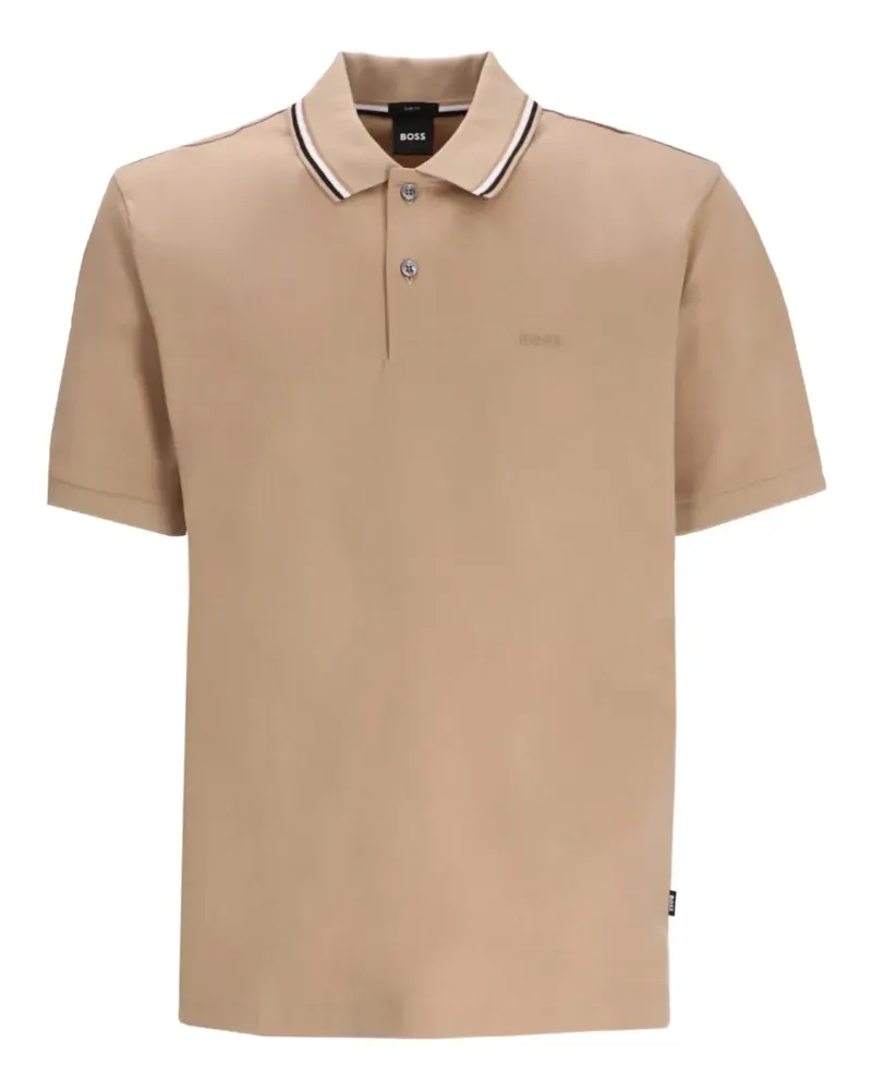 HUGO BOSS Paddy Poloshirt mit Kontrastkragen - Nude Nude