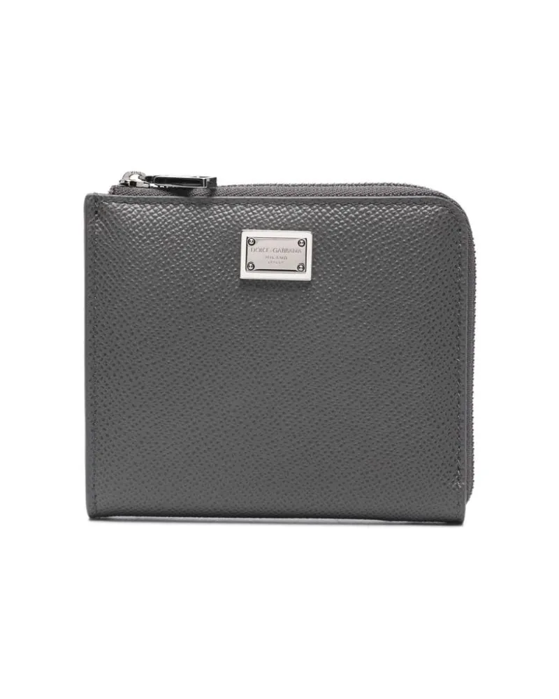 Dolce & Gabbana Kartenetui mit Logo-Schild - Grau Grau