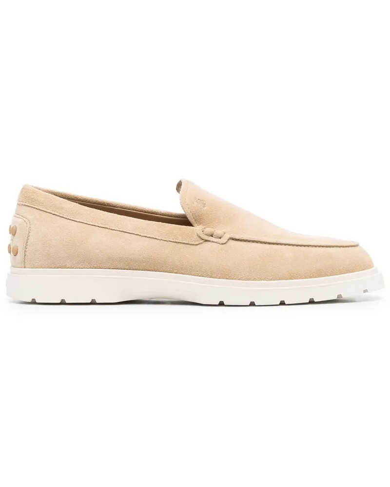 TOD'S Loafer aus Wildleder mit Profilsohle - Nude Nude