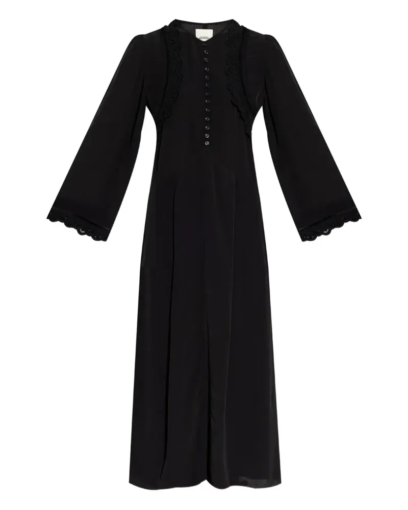 Isabel Marant Kleid mit Spitzenbesatz - Schwarz Schwarz