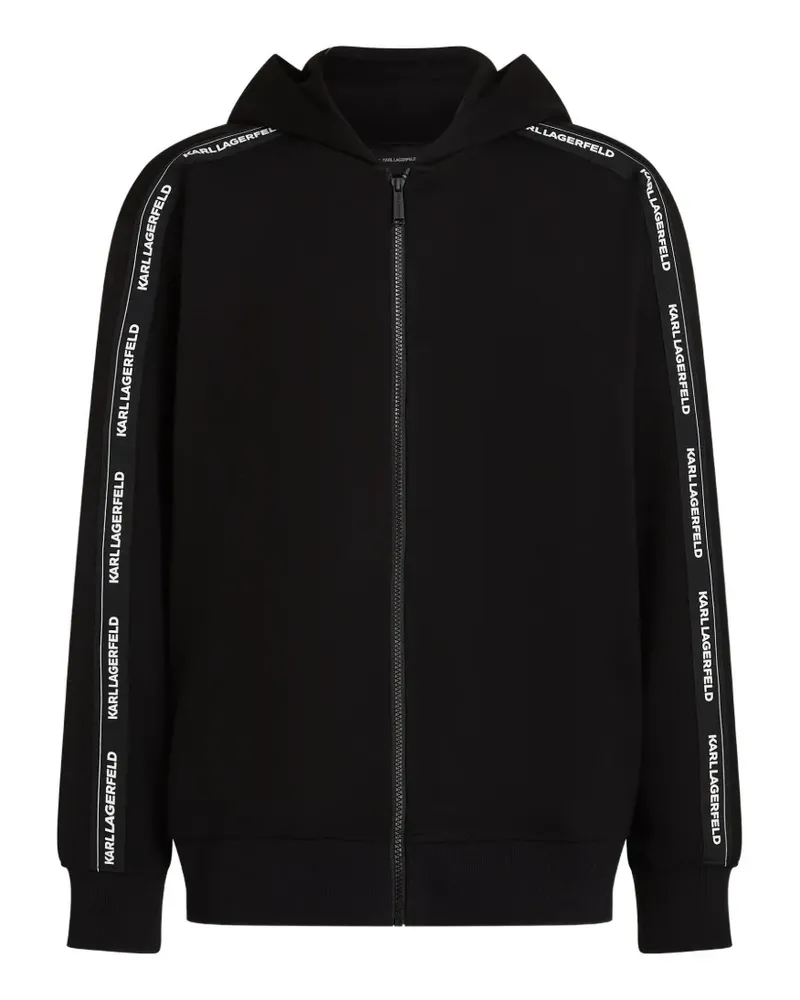 Karl Lagerfeld Kapuzenjacke mit Logo-Streifen - Schwarz Schwarz