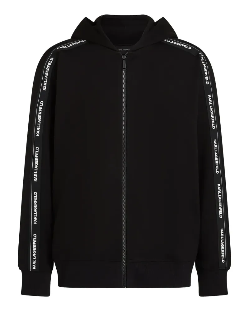 Karl Lagerfeld Kapuzenjacke mit Logo-Streifen - Schwarz Schwarz