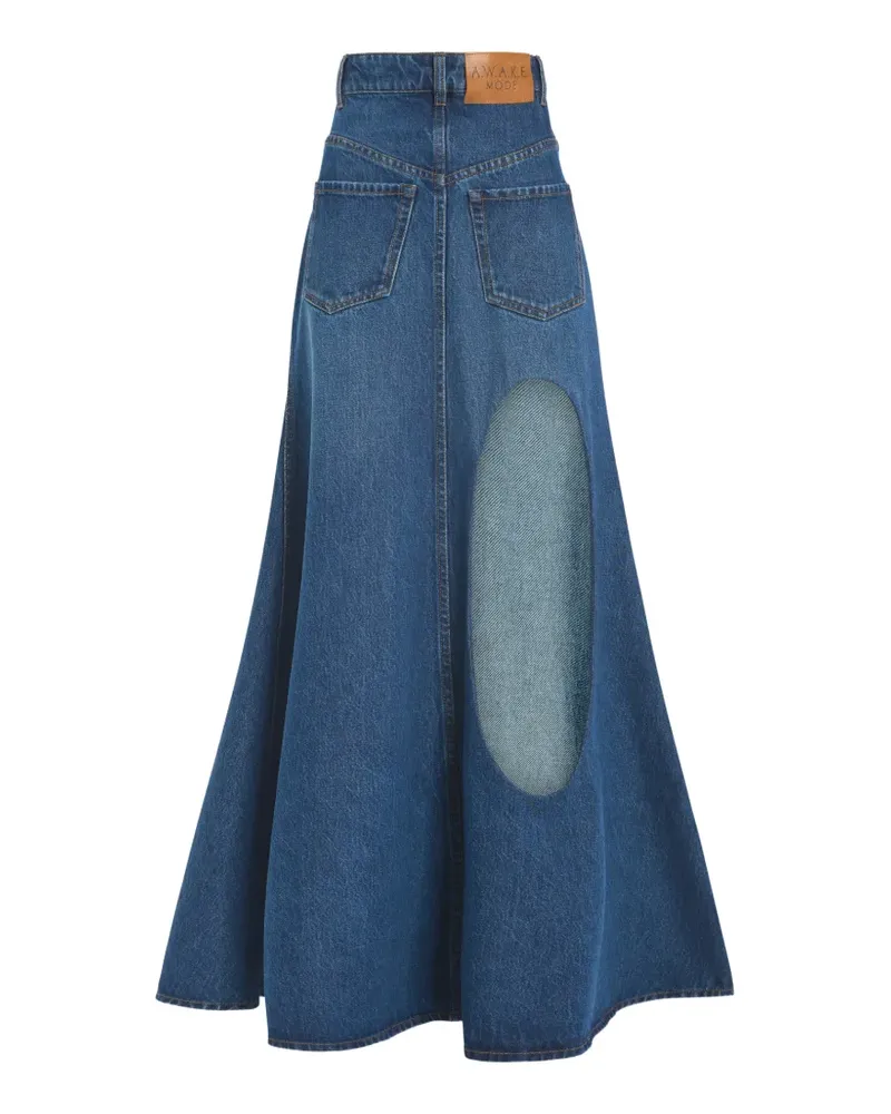 A.W.A.K.E. flared denim full skirt - Blau Blau