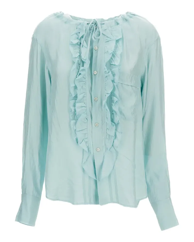 PLAN C Oberteil mit Rüschen - Blau Blau