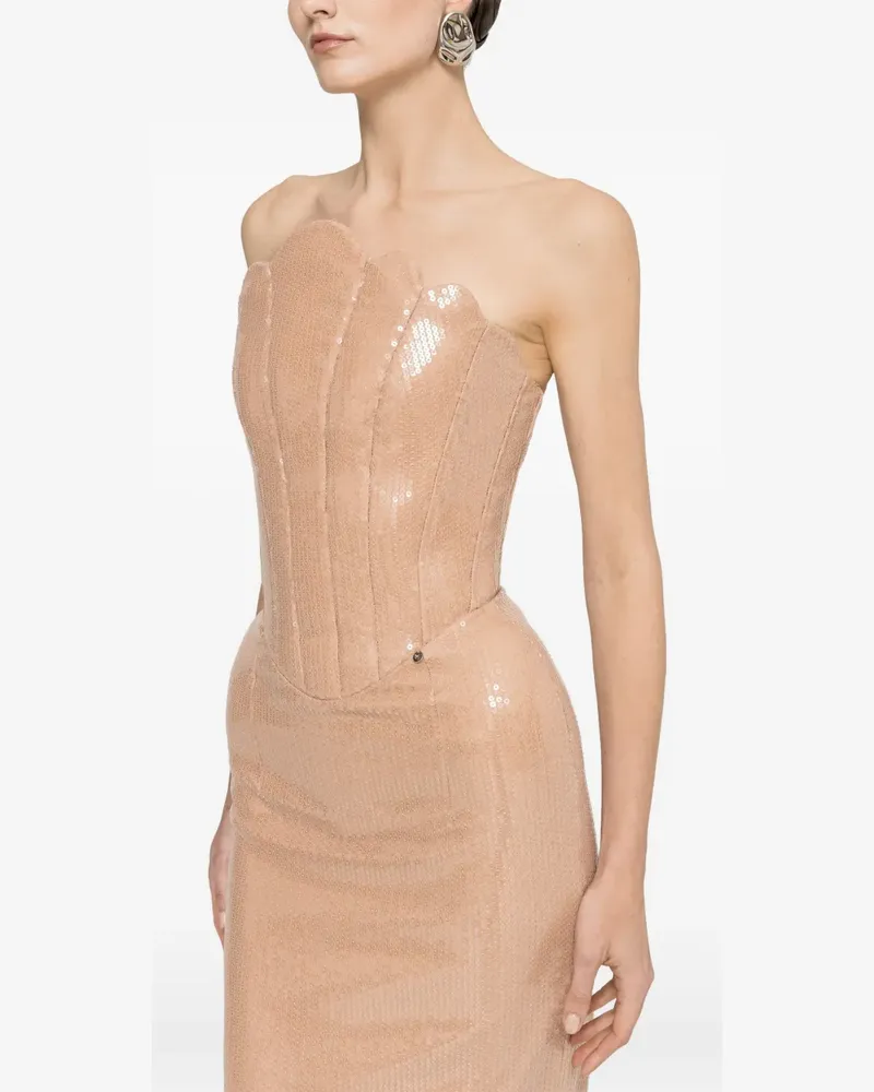 NISSA sequin maxi dress - Nude Nude