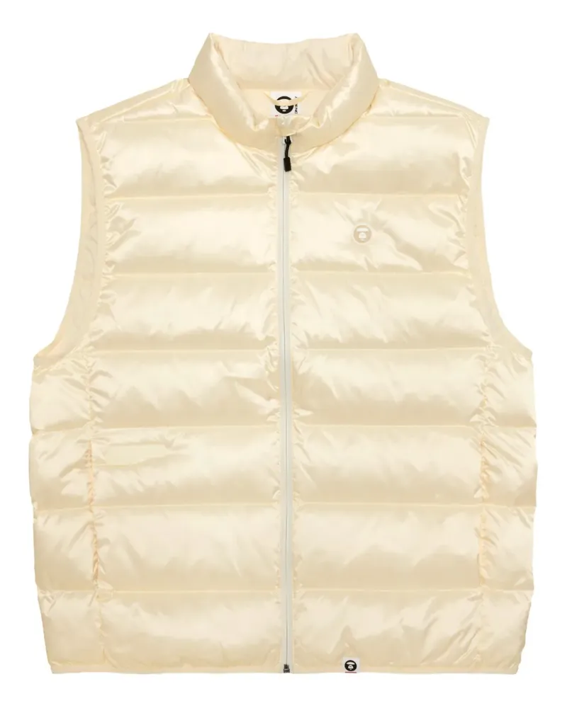 BAPE Gesteppte Weste mit Logo-Schild - Nude Nude