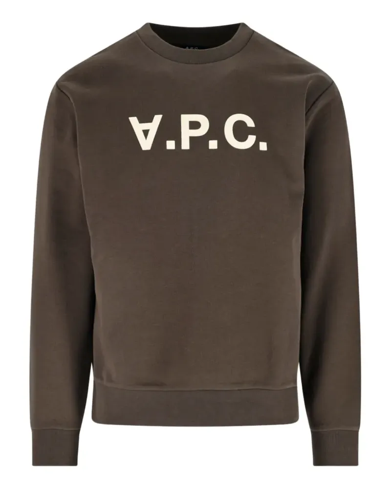 A.P.C. Pullover mit Logo-Print - Braun Braun