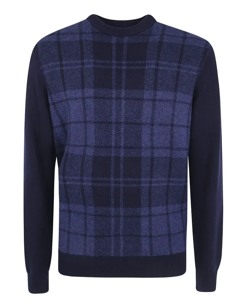 Barbour Mineral Wollpullover mit Karomuster - Blau Blau