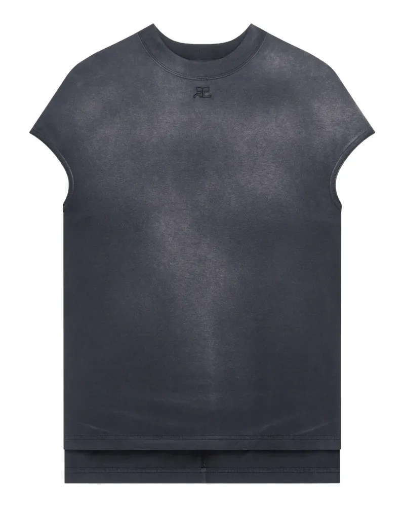 Courrèges T-Shirt mit Logo-Detail - Grau Grau