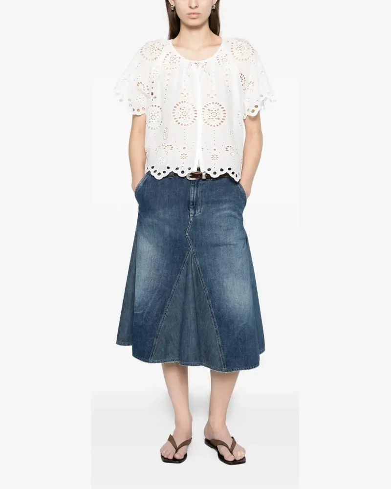 Matteau broderie blouse - Weiß Weiß