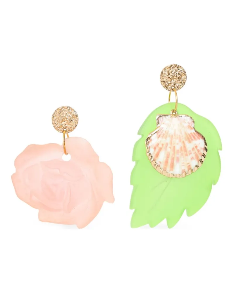 Amir Slama Ohrringe mit Blumenapplikation - Rosa Rosa
