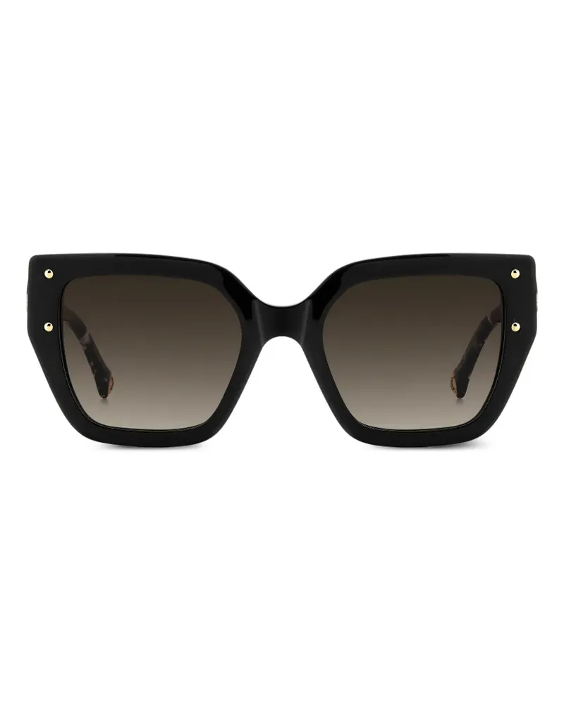 Carolina Herrera New York Sonnenbrille mit eckigem Gestell - Schwarz Schwarz