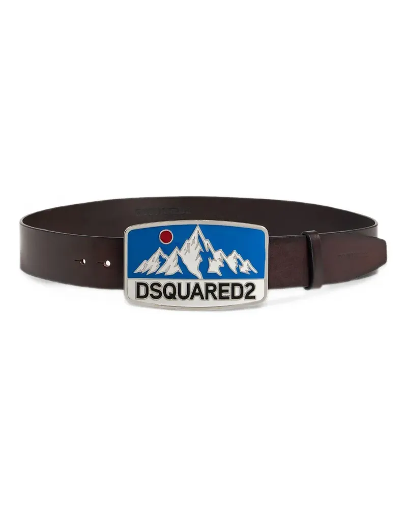 Dsquared2 Ledergürtel mit Logo-Schild - Braun Braun