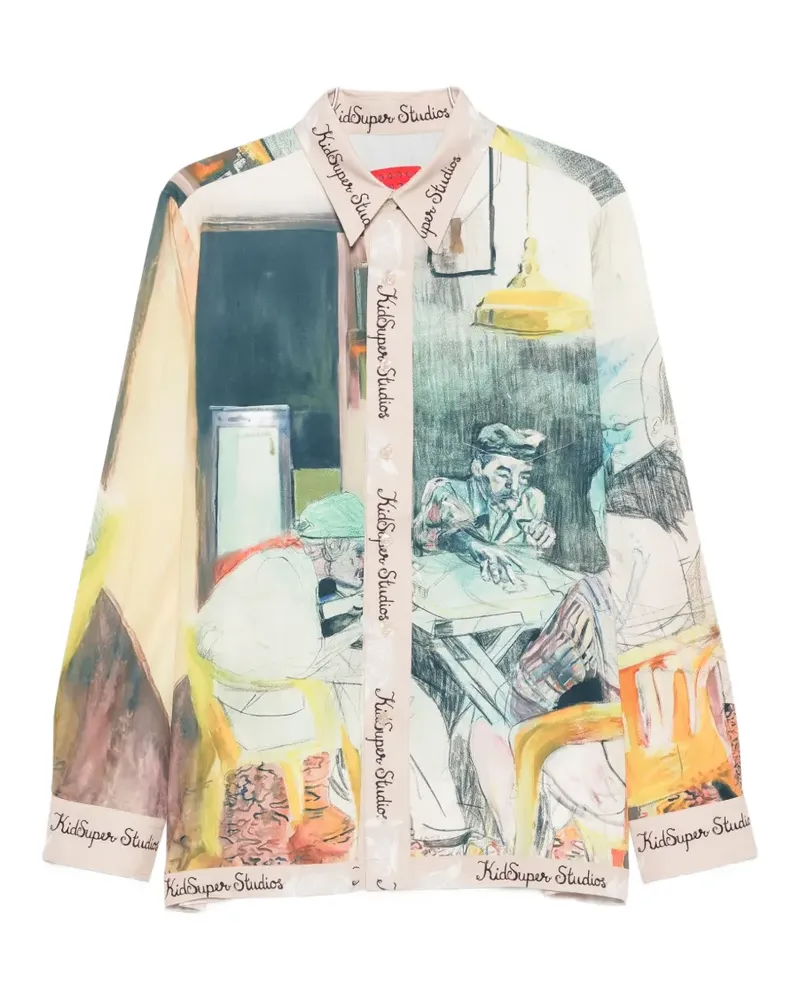 KidSuper graphic-print button-up shirt - Nude Nude