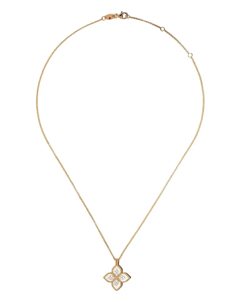 Roberto Coin 18kt 'Princess Flower' Rotgoldhalskette mit Diamanten - Rosa Rosa