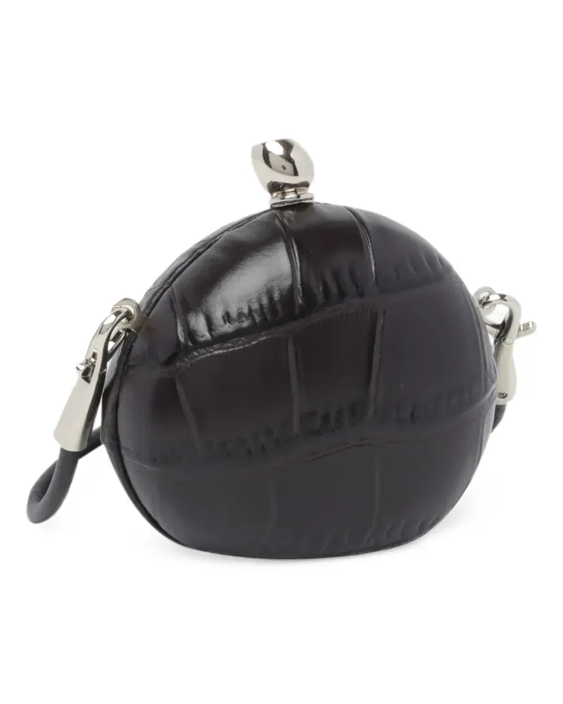 SPORTMAX croc-effect leather clutch bag - Braun Braun