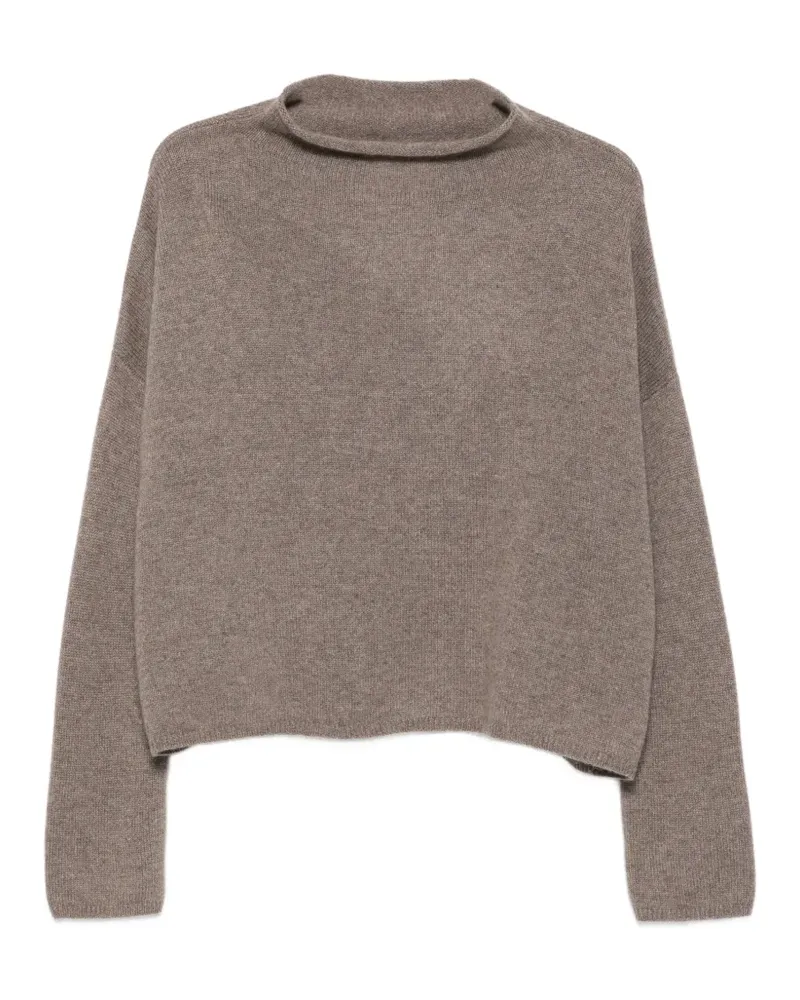Lisa Yang Gerippter Pullover mit Stehkragen - Braun Braun