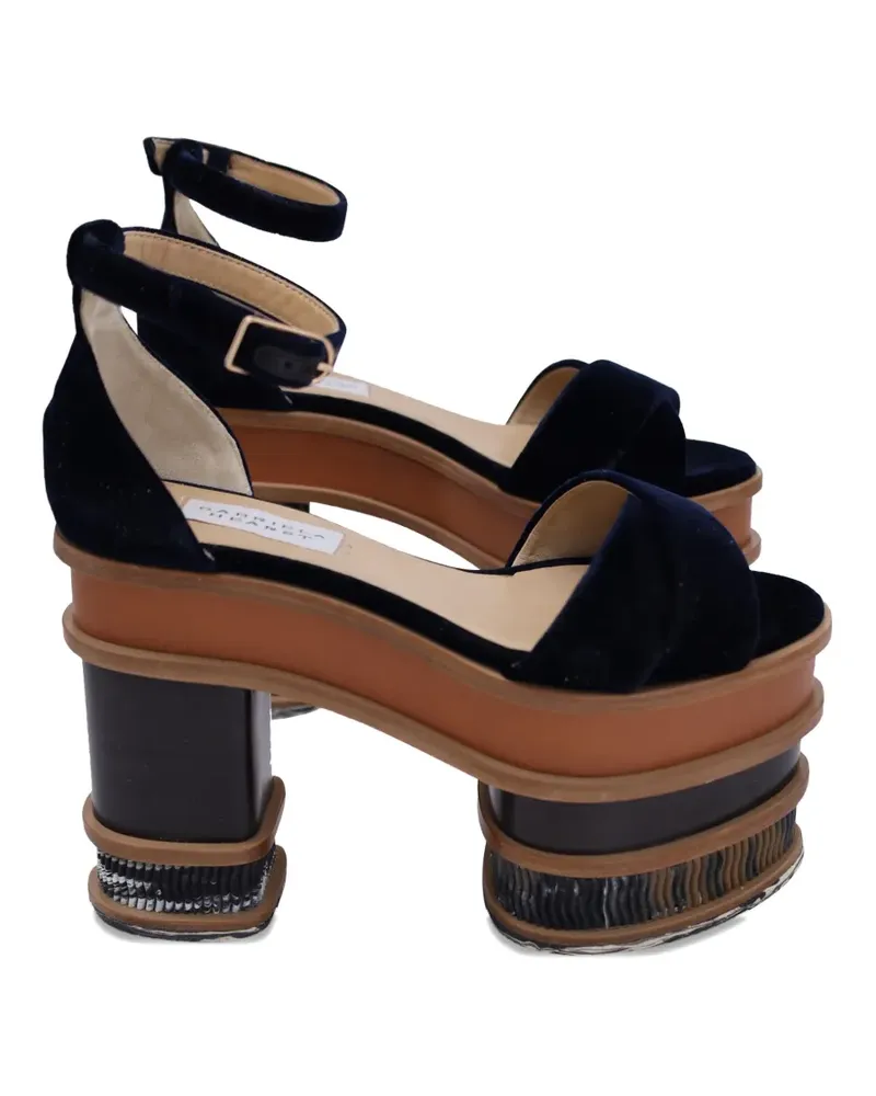 Gabriela Hearst 2018 Charlie velvet heeled sandals - Blau Blau