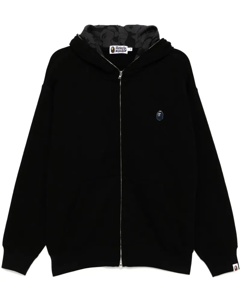 BAPE Hoodie mit Logo-Schild - Schwarz Schwarz